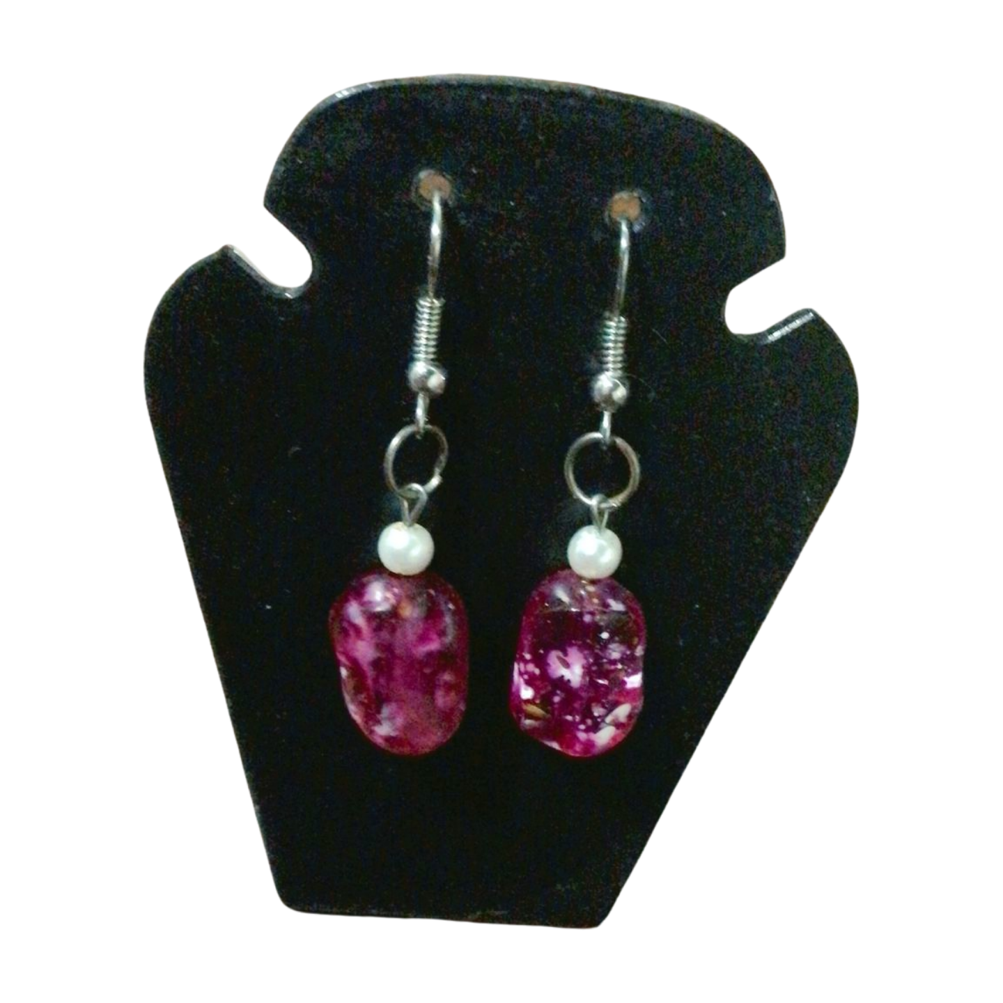 Handmade Pink Beaded Earrings