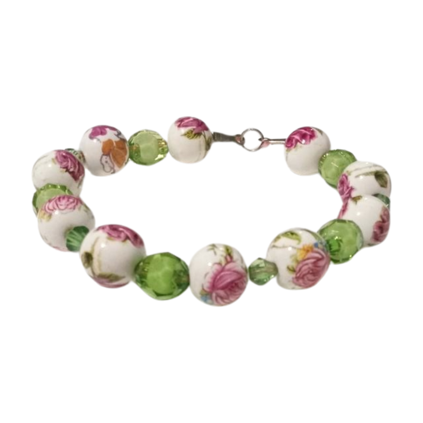 Floral Porcelain Bead Bracelet
