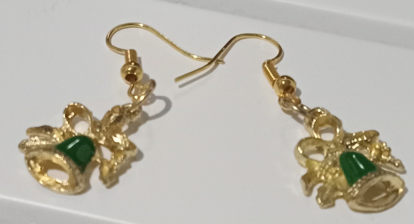 Gold Bell Pendant Earrings
