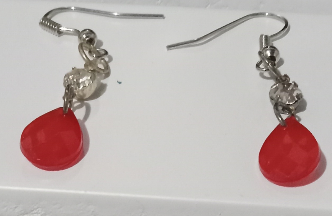 Red teardrop earrings
