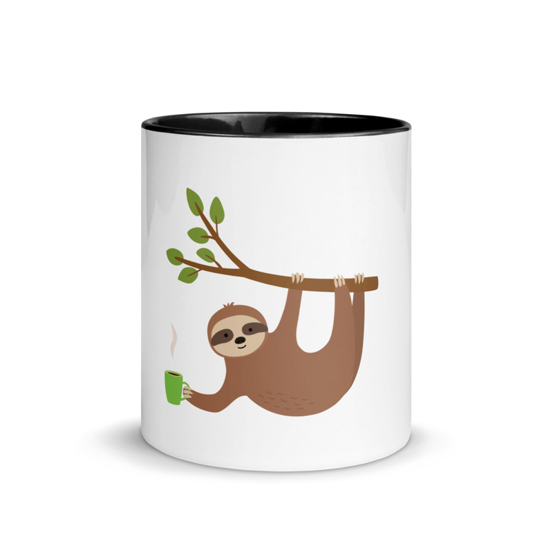 Caffeine at Sloth Speed Mug with Color Inside