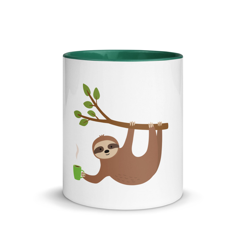 Caffeine at Sloth Speed Mug with Color Inside