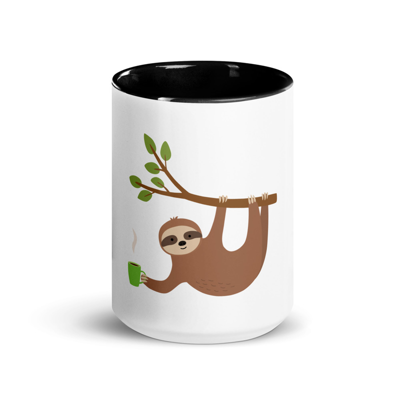 Caffeine at Sloth Speed Mug with Color Inside