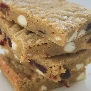 White Chocolate Cranberry Blondies