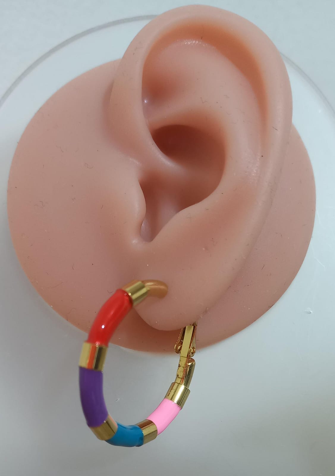 Candongas de Bambú Esmaltada Colores