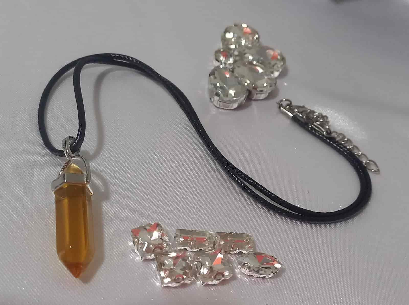 Cadena de Cordón con Cristal Miel