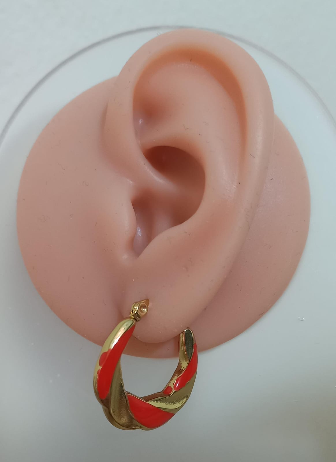 Candongas de Melcocha Esmaltada Rojo