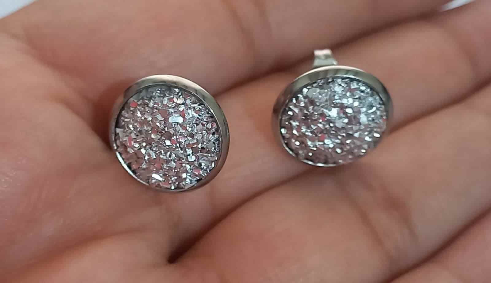 Aretes de Visos Redondos Plateado