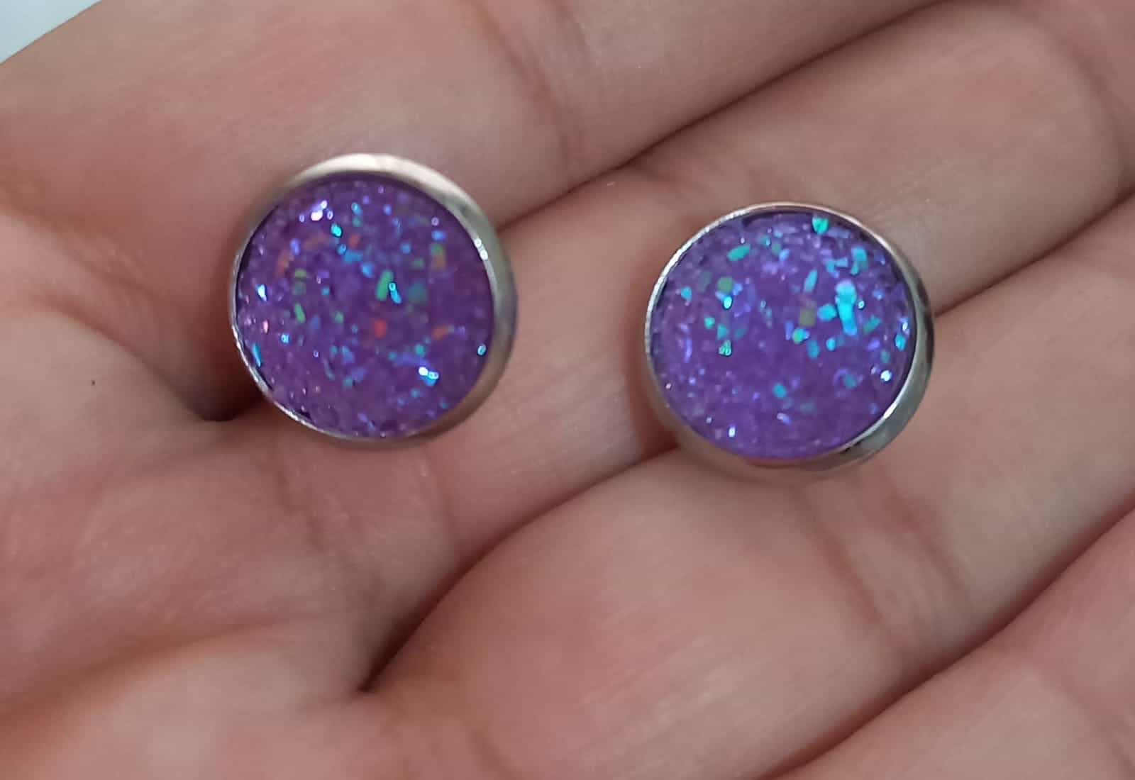 Aretes de Visos Redondos Azul