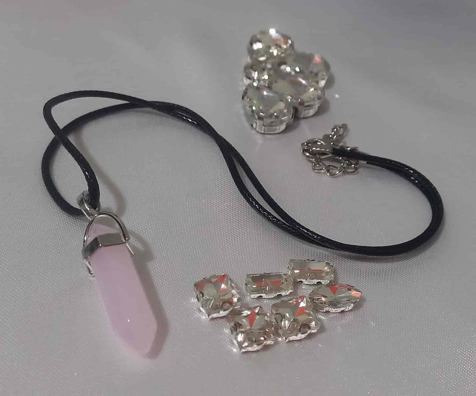 Cadena de Cordón con Cristal Blanco