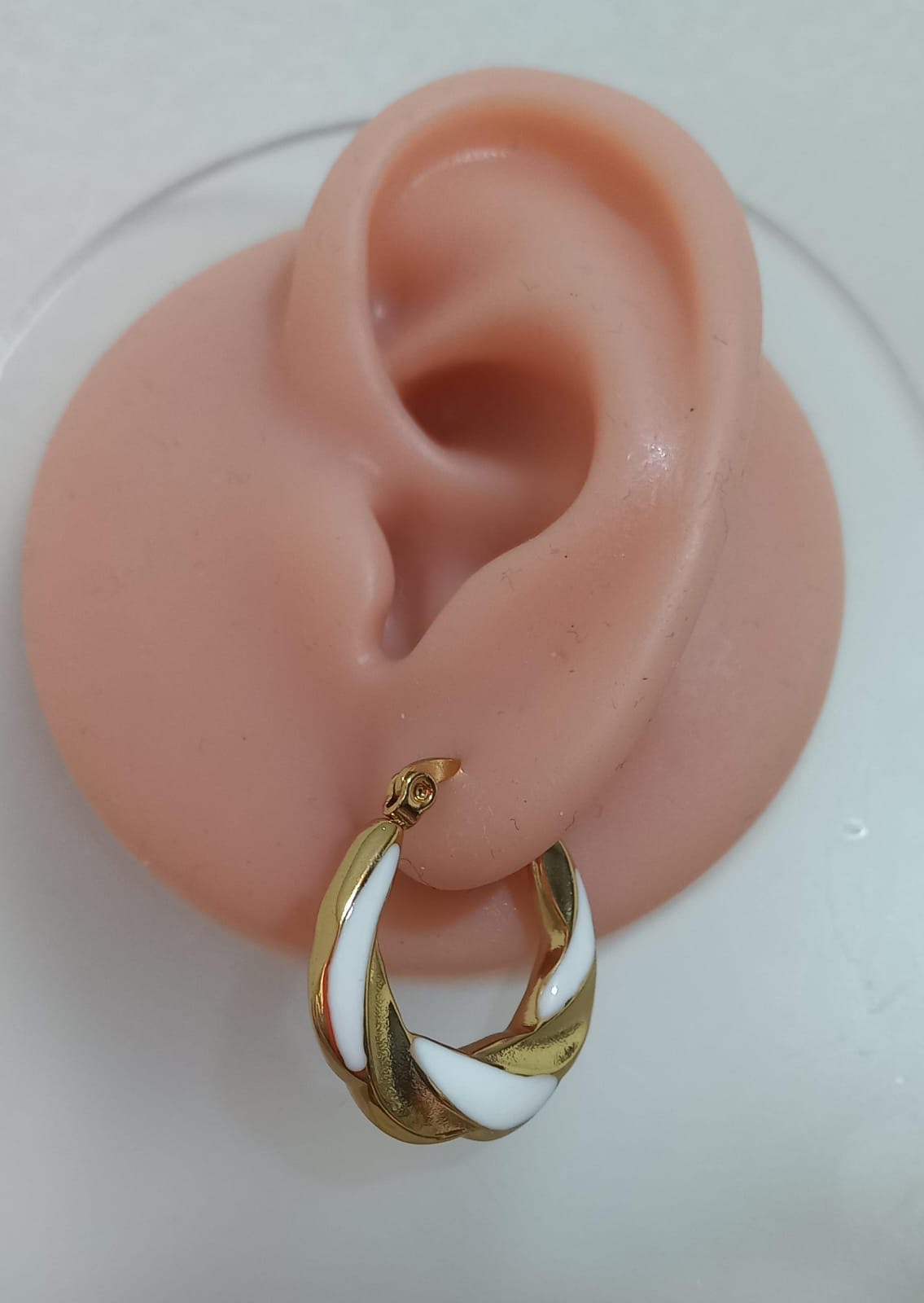 Candongas de Melcocha Esmaltada Blanco