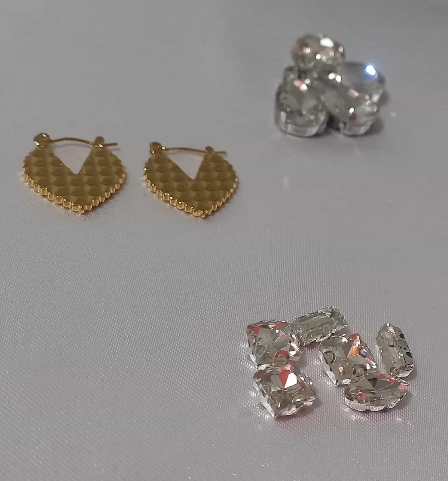 Aretes de Corazon Cuadritos