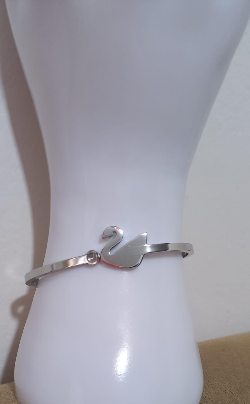 Brazalete Cisne plateado