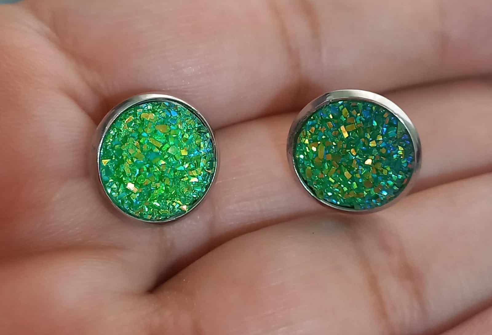 Aretes de Visos Redondos Verde