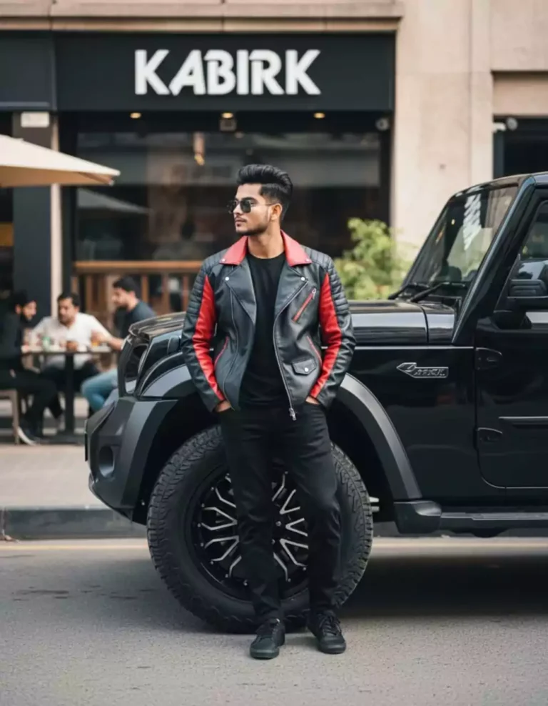 Black and Red Leather Jacket