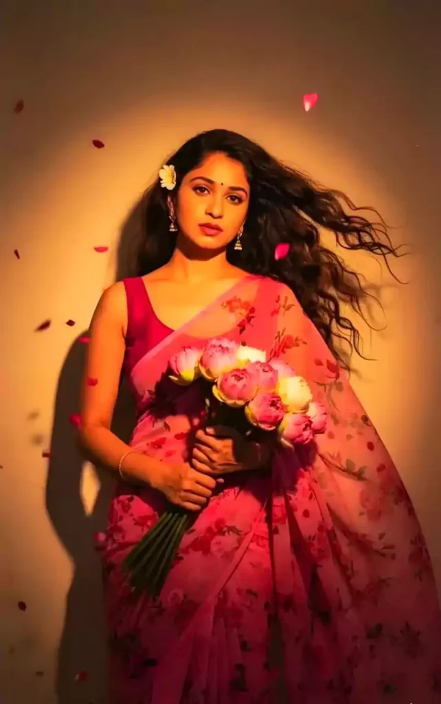 Floral Pink Saree