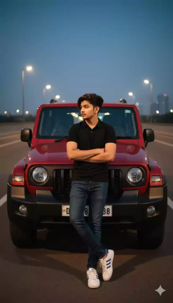 Red Mahindra Thar SUV