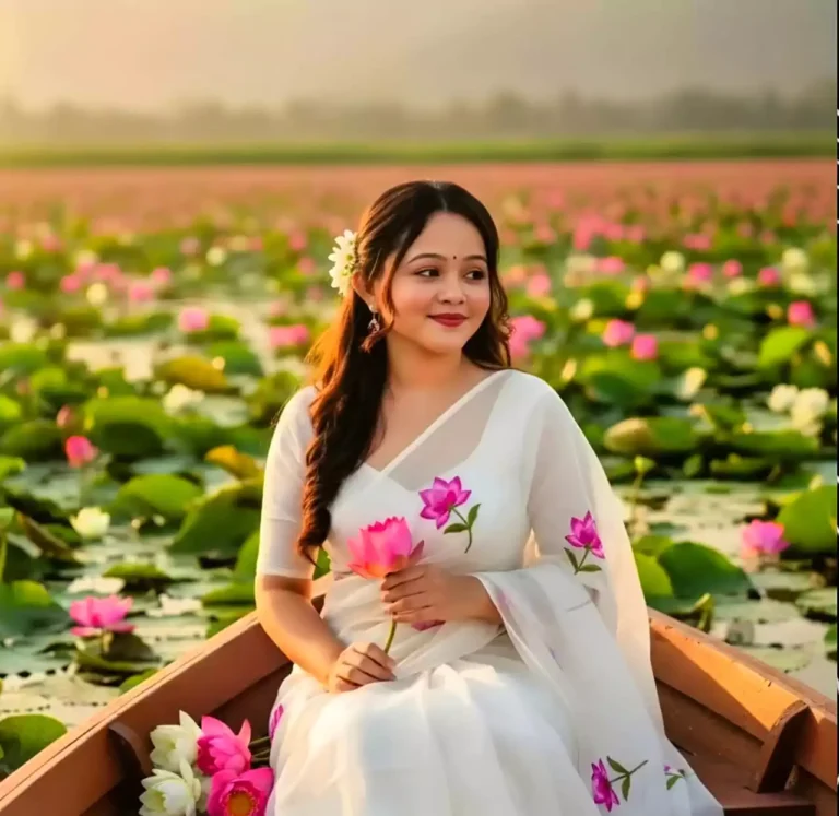 White Floral Saree