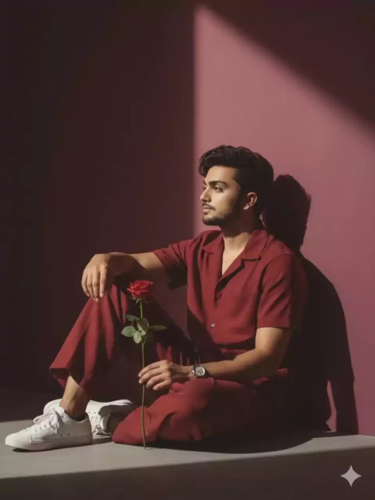 Maroon Button-Up Casual Set