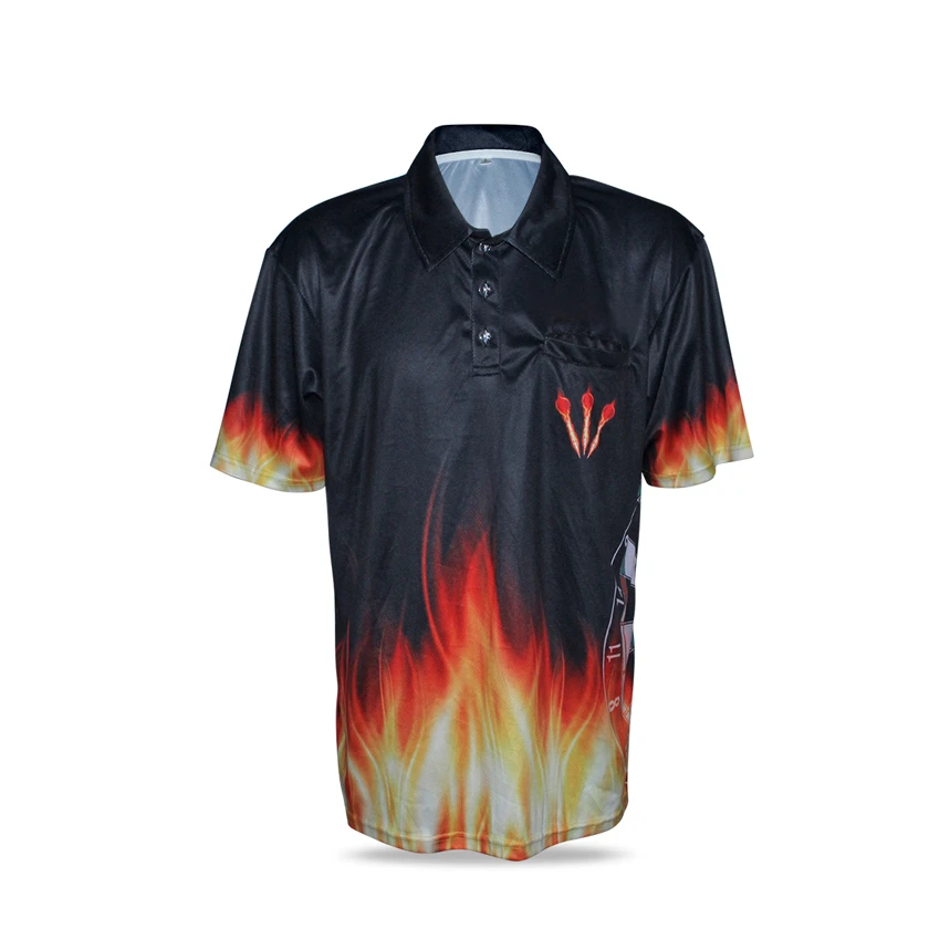 Flame Print Polo Shirt