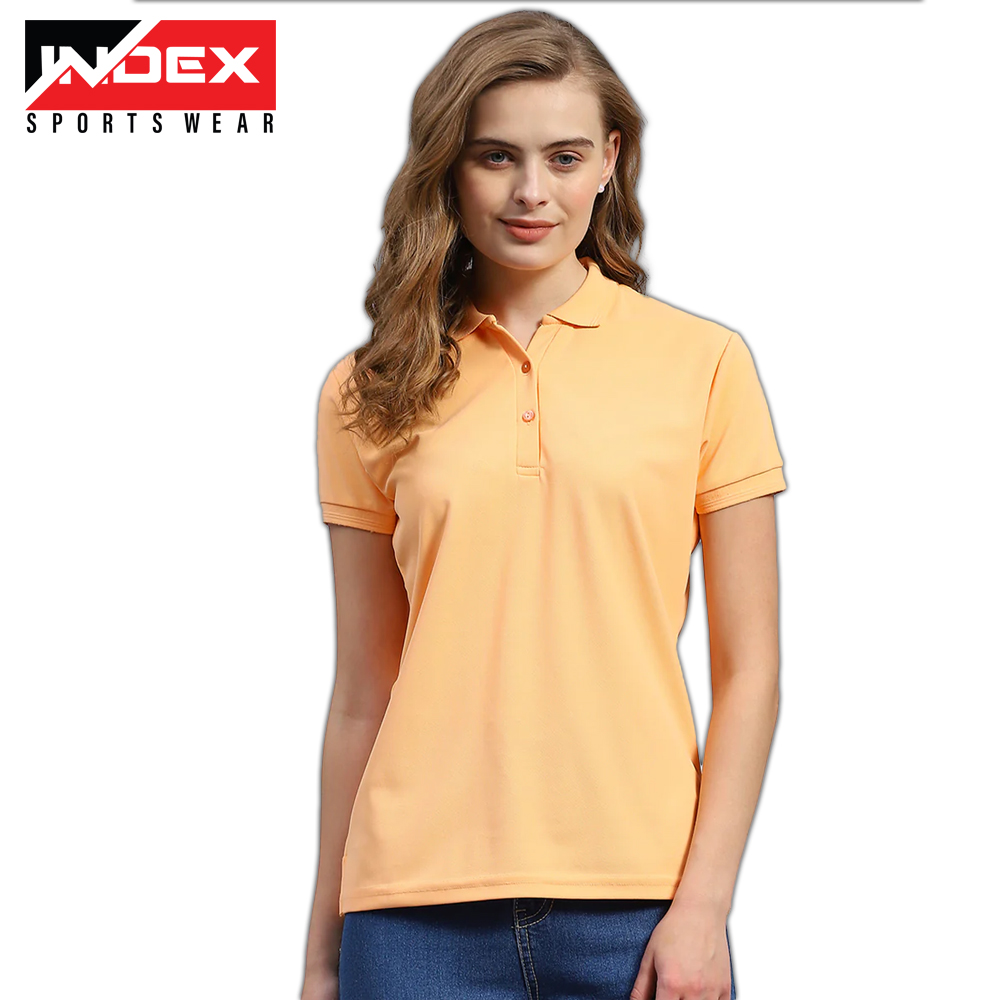 Women Peach Polo T-Shirt