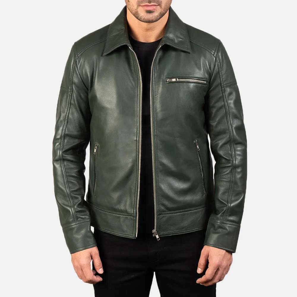 Men's Green Leather Jacket