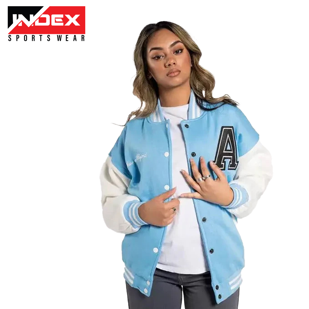 Ladies Blue Varsity Jacket