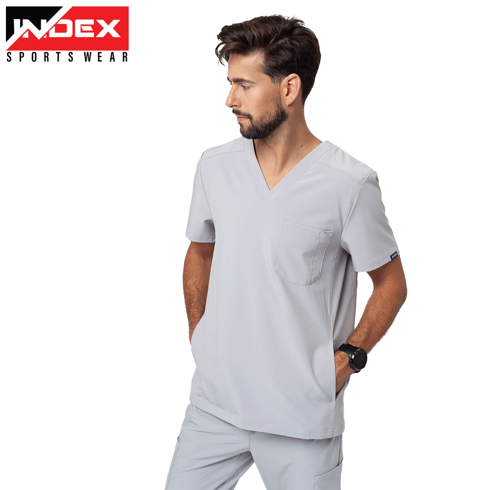 Men's Light Grey Medical Scrub Set