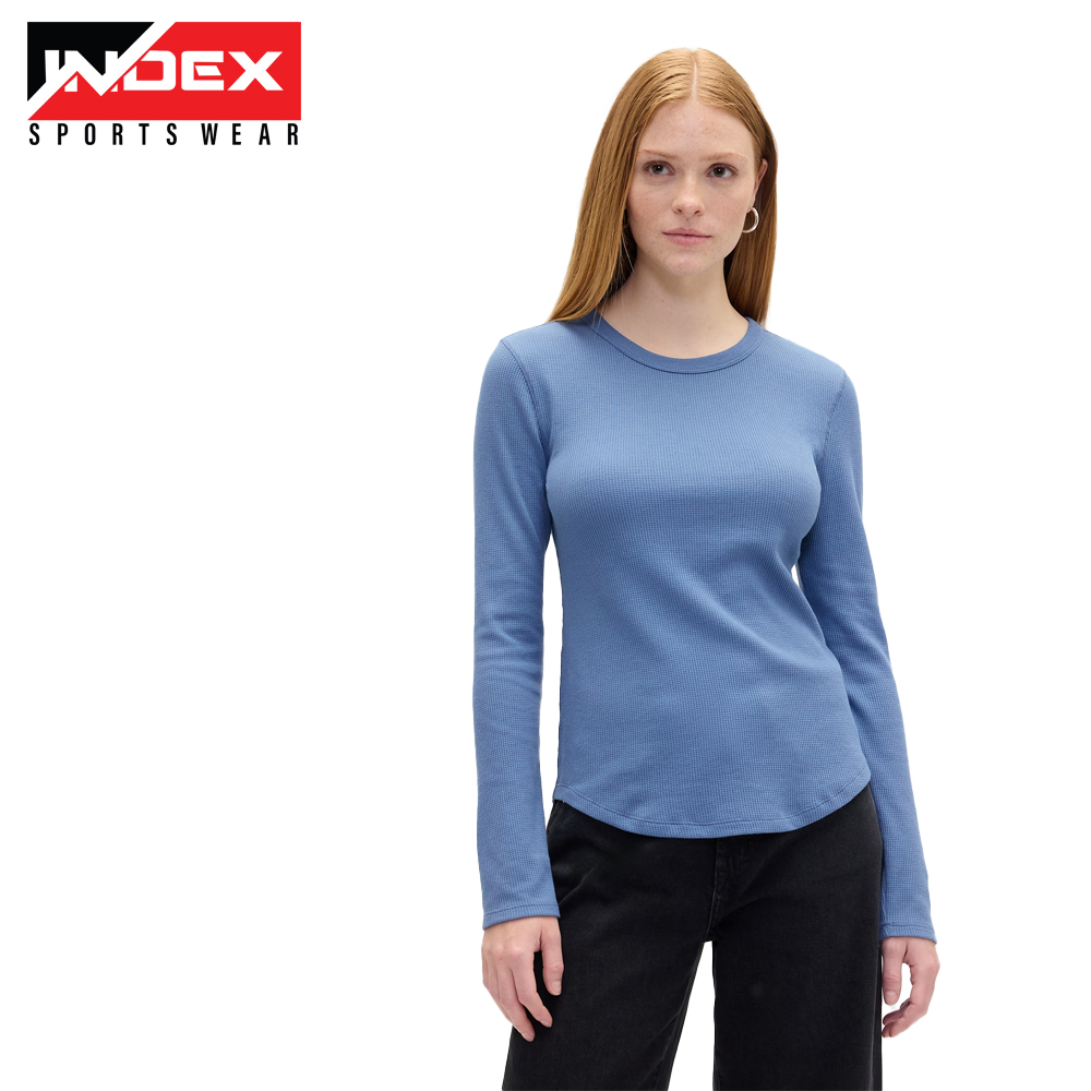 Women's Blue Long Sleeve T-Shirt