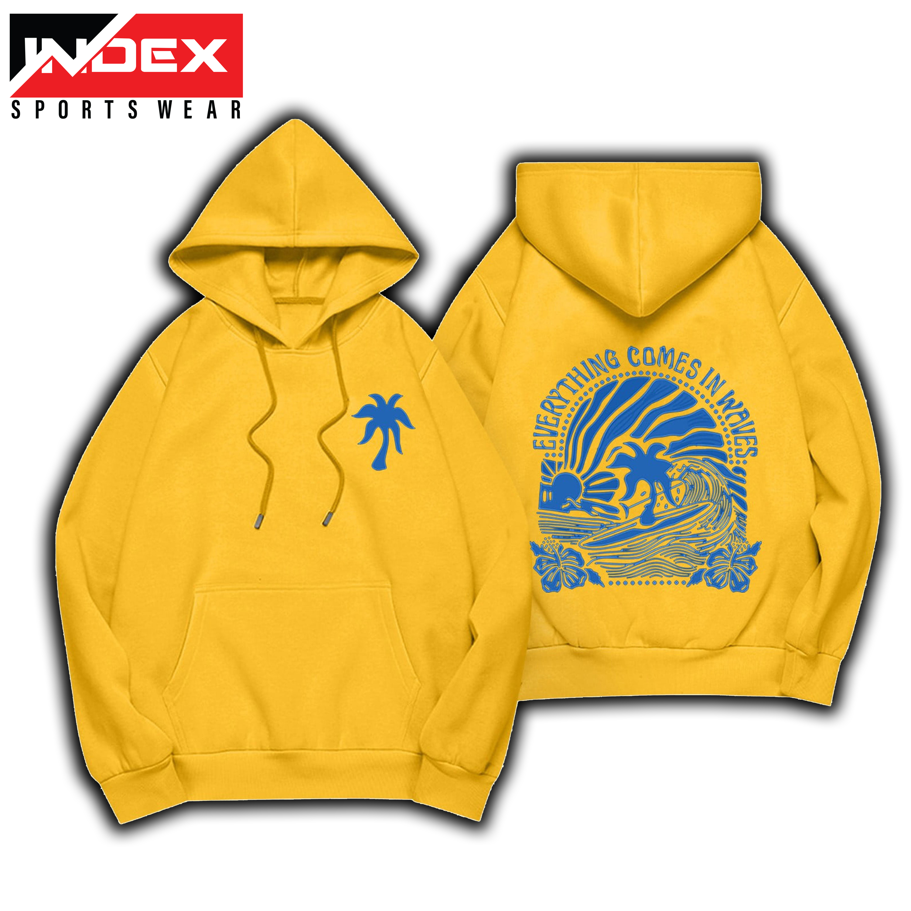 Yellow Island Puff Print Hoodie
