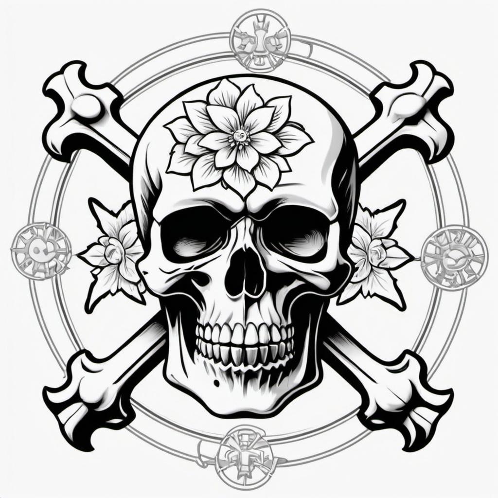 Mystic Skull Coloring Page