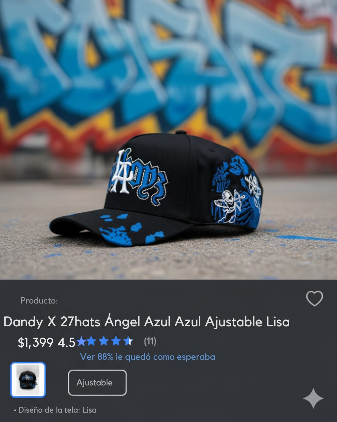 Dandy X 27hats Ángel Azul Azul Ajustable Lisa