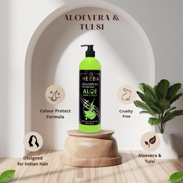 Heeba Aloevera & Tulsi Shampoo with Conditioner