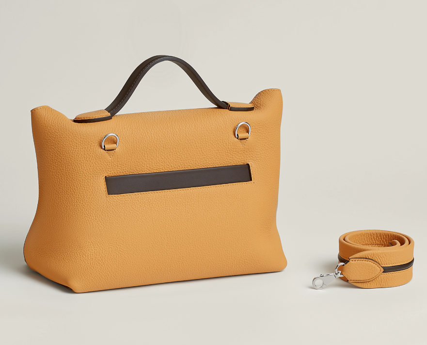 Mustard Yellow Hermes Leather Handbag 