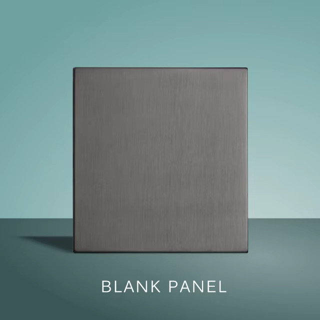 Cache prise mural moderne design acier brossé gris