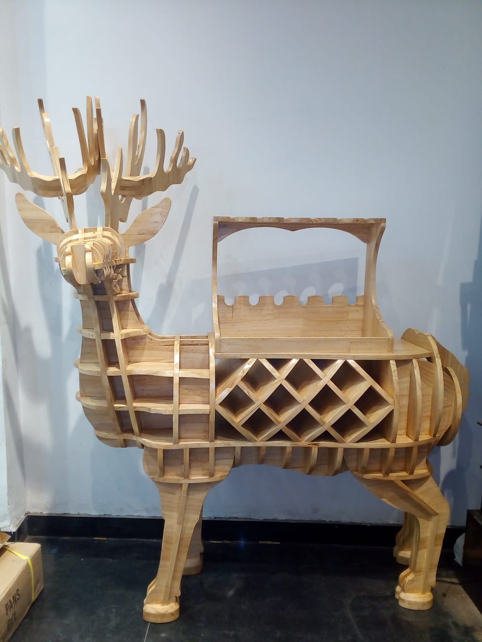 Wooden Deer Shaped Wine Rack