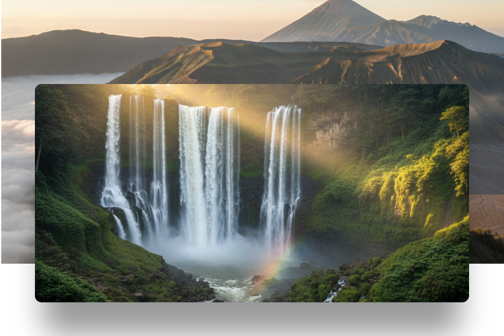 East Java 360° Adventure: Tumpak Sewu Waterfalls, Mt. Bromo and Mt. Ijen (Private & Sharing Group/Starting From Bali)