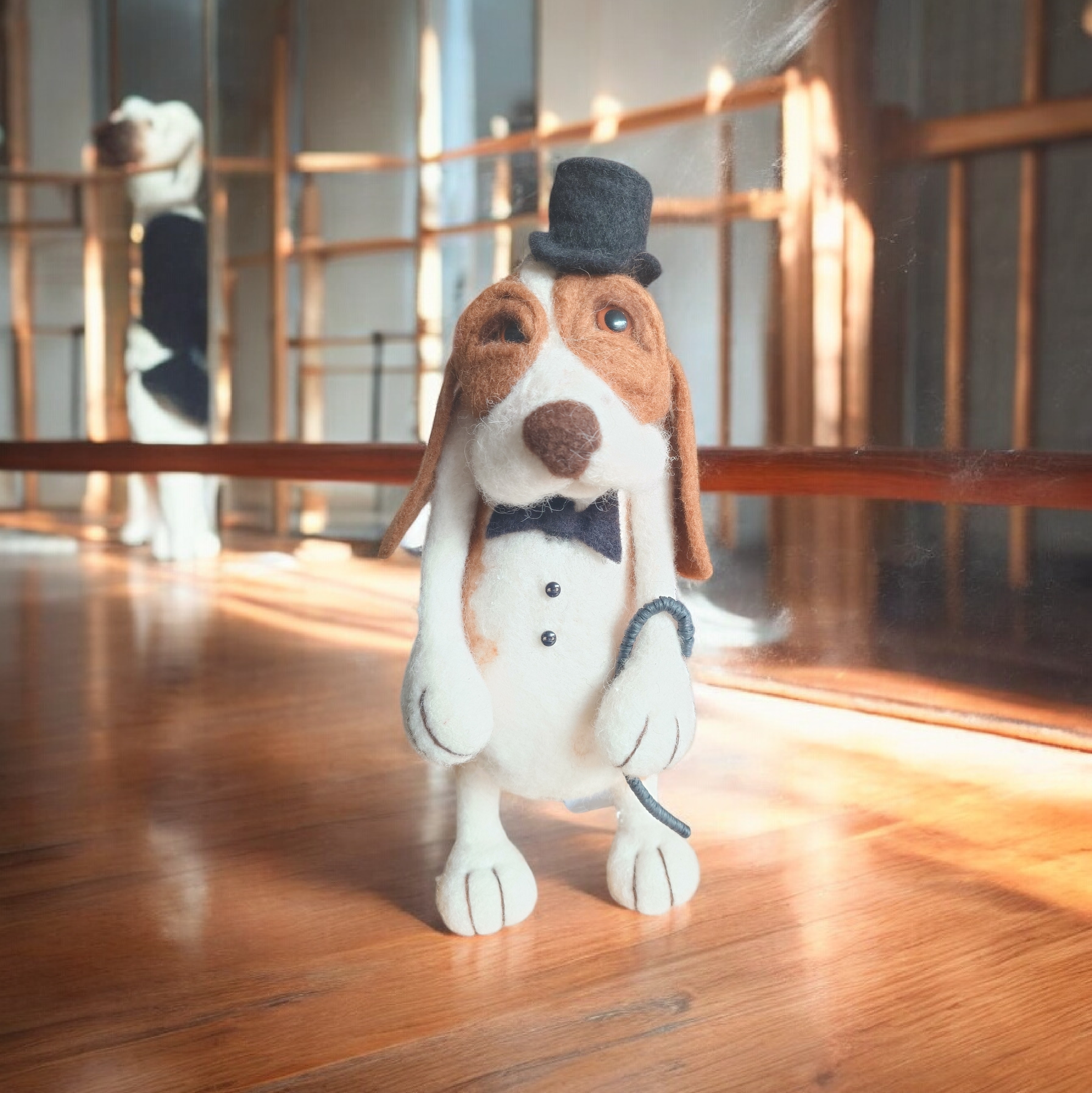 Handmade Needle Felted Dog Figurine