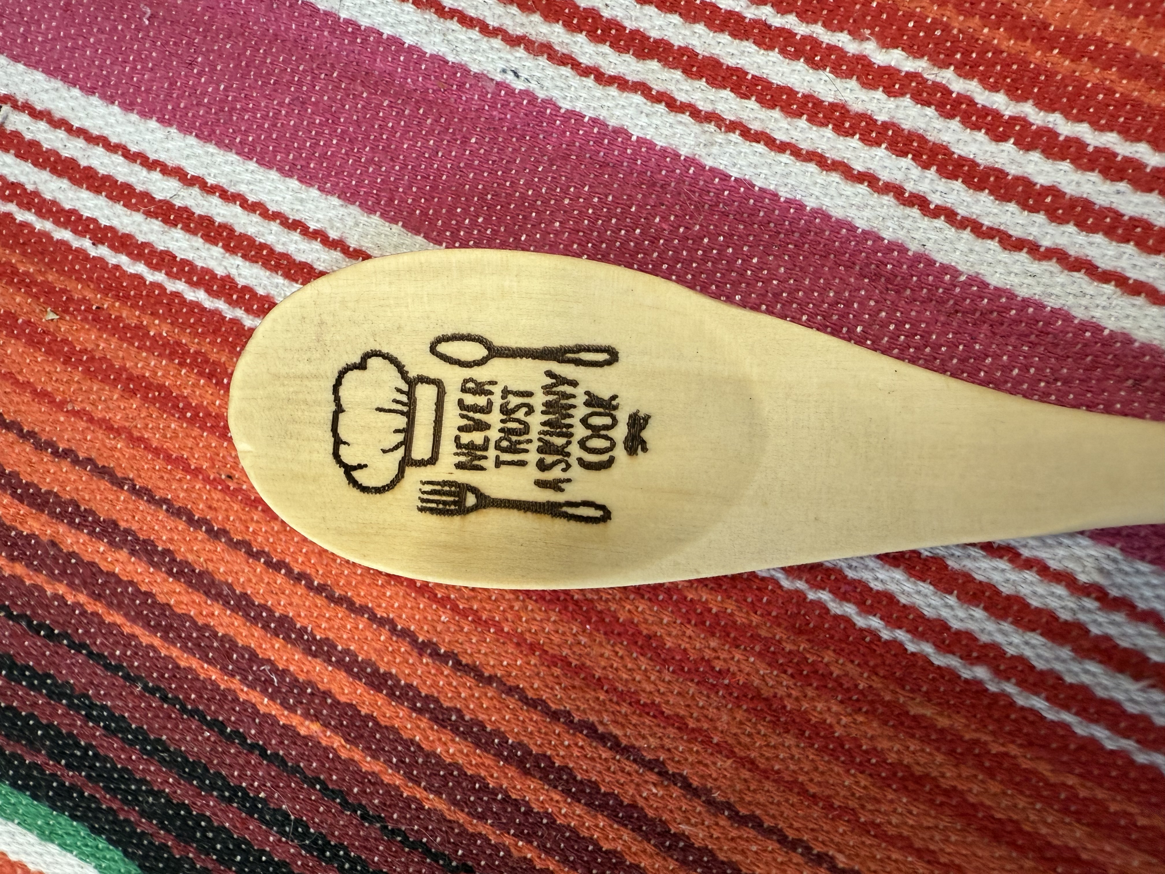 Wooden Cooking Spoons with Engraved Quotes