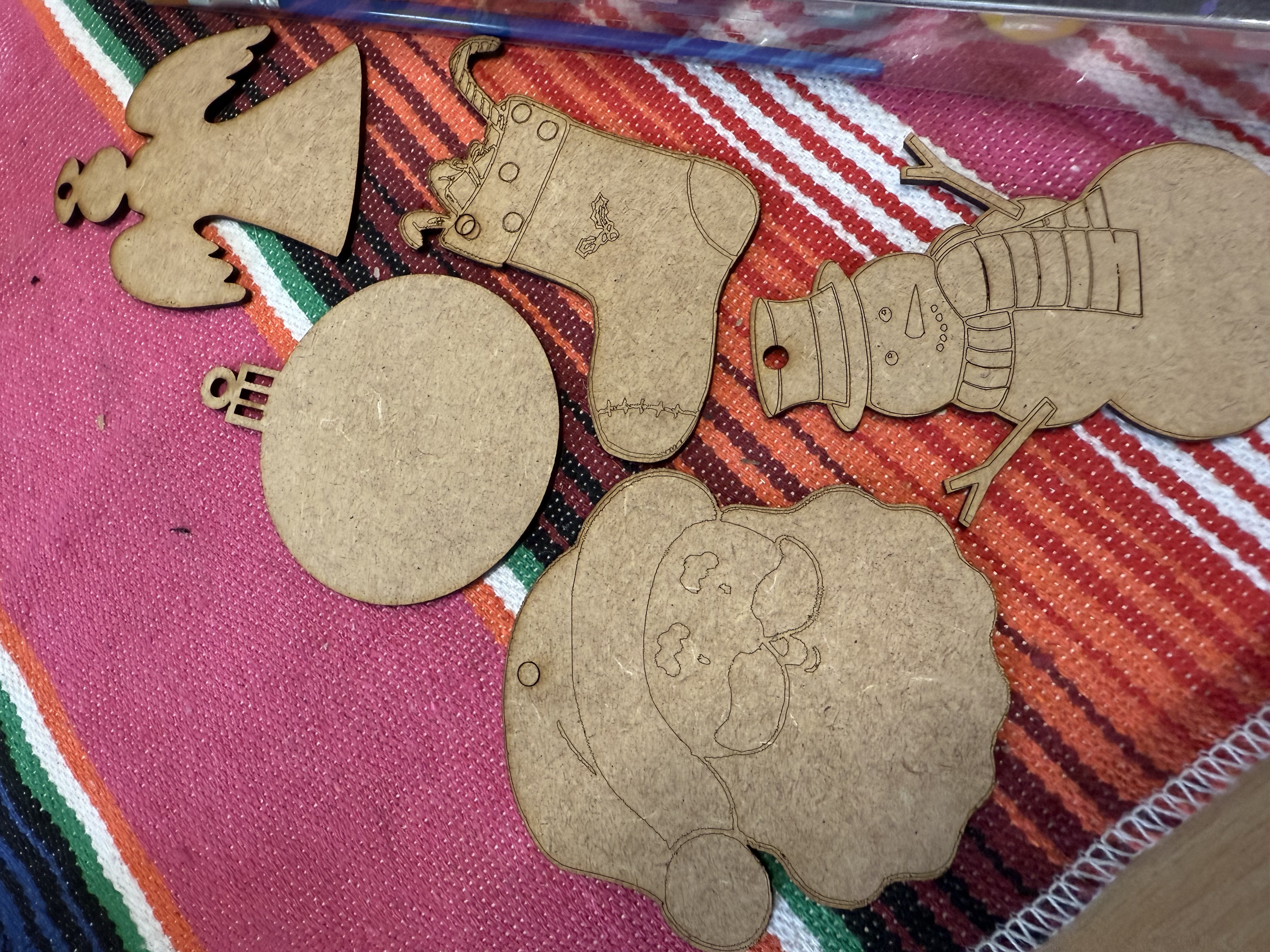 Wooden Christmas Ornament Painting Kit