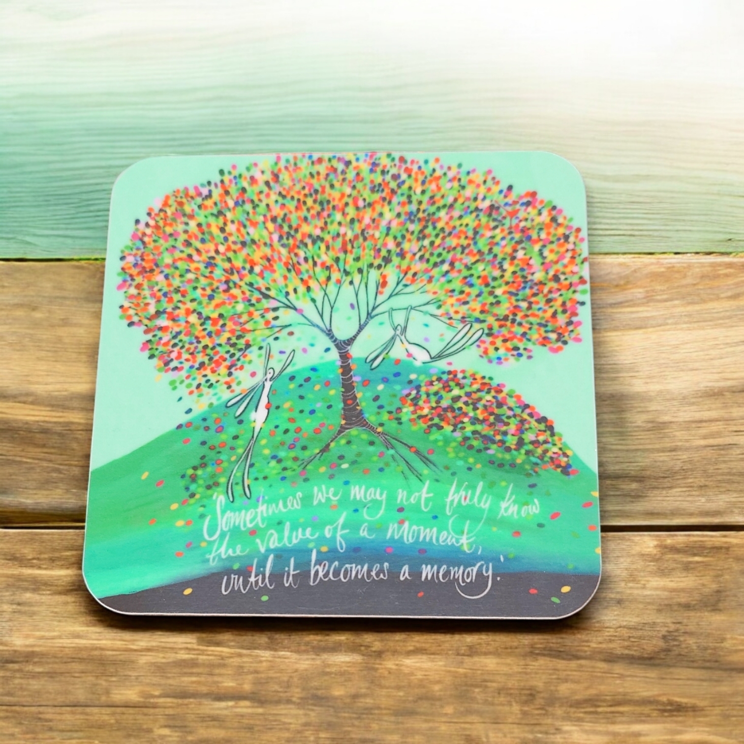 Coasters with artwork by Kate Andrews 