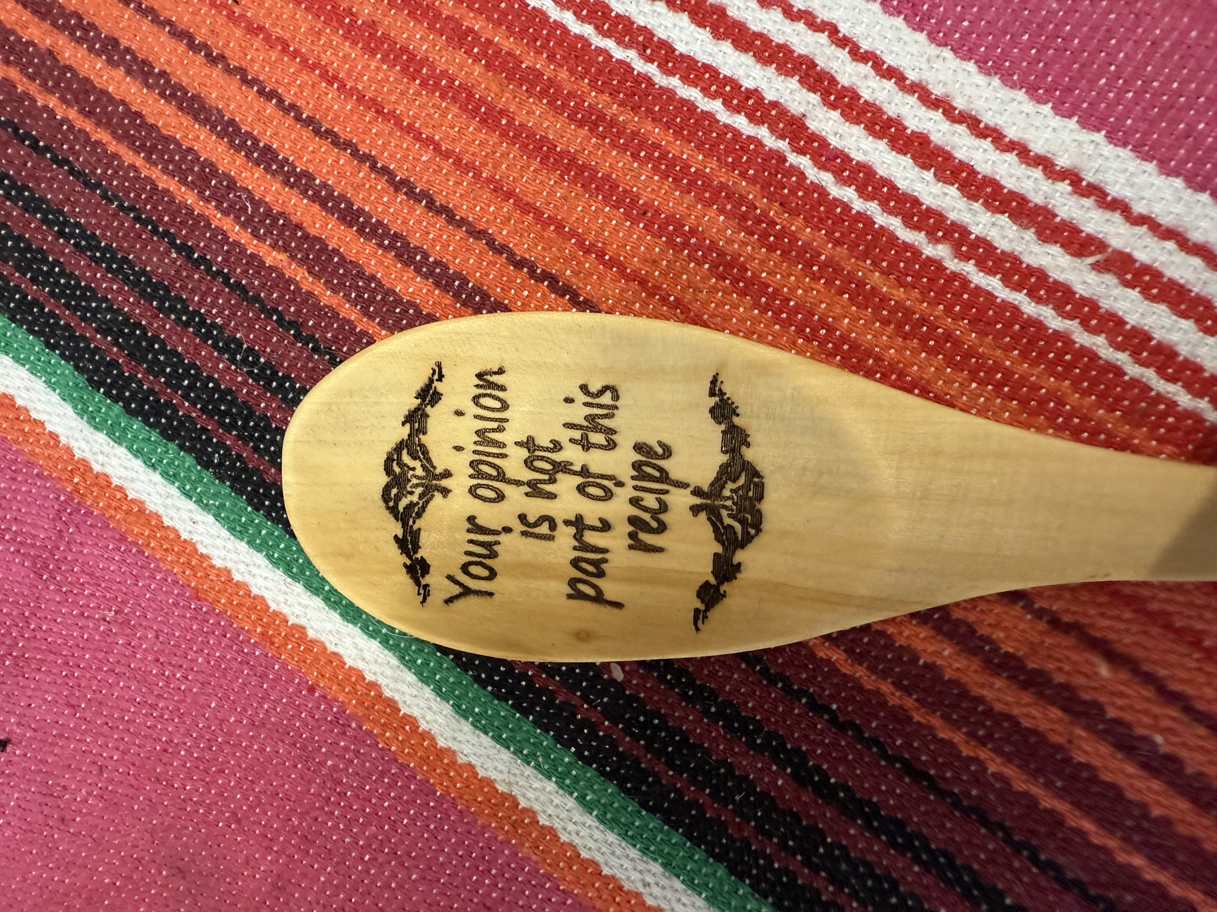 Wooden Cooking Spoons with Engraved Quotes