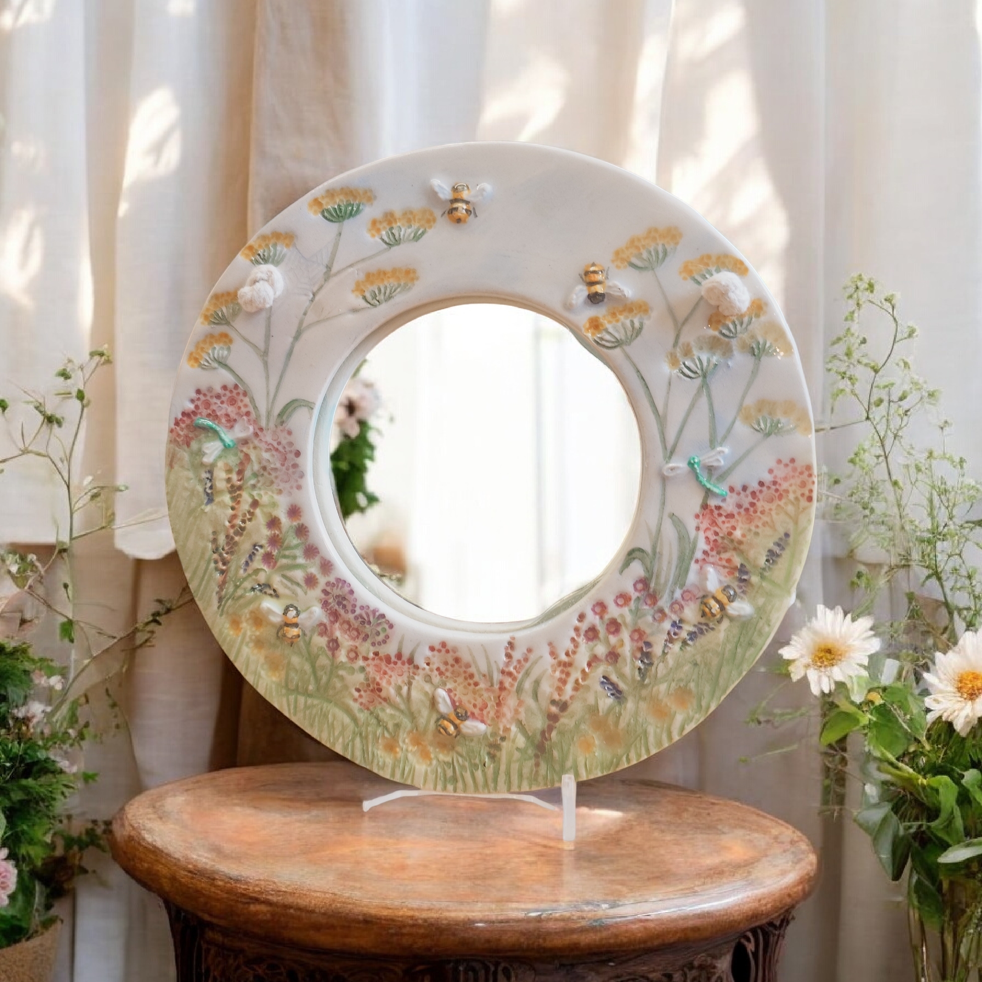 Handmade Decorative Floral Mirror