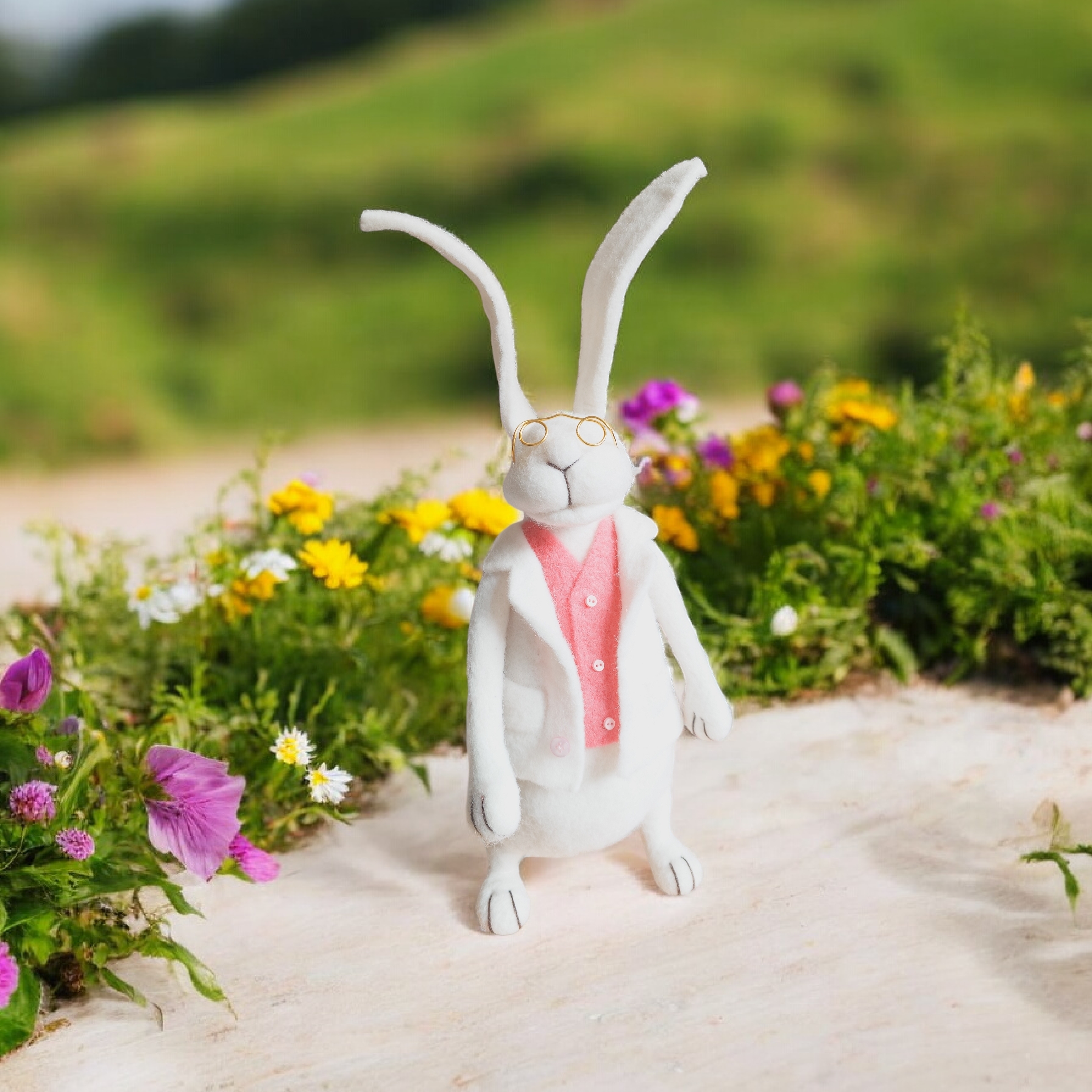 Handmade Needle Felted Rabbit Figurine