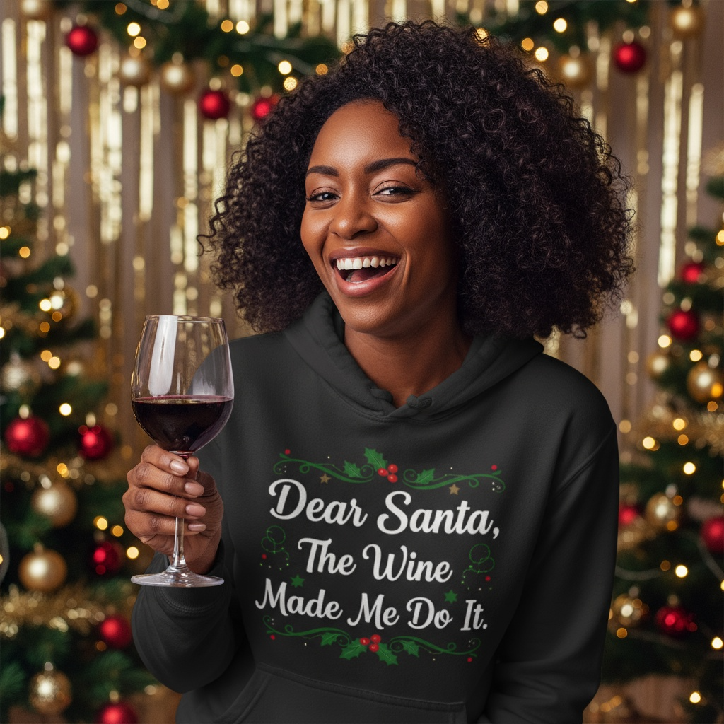 Dear Santa, The Wine Made Me Do It Hoodie