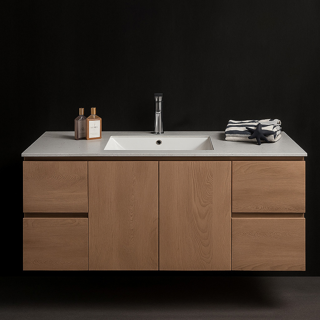 Luxury Modern Design Wall Mounted PVC Bathroom Vanities