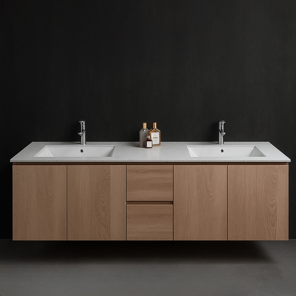 Luxury Modern Design Wall Mounted PVC Bathroom Vanities