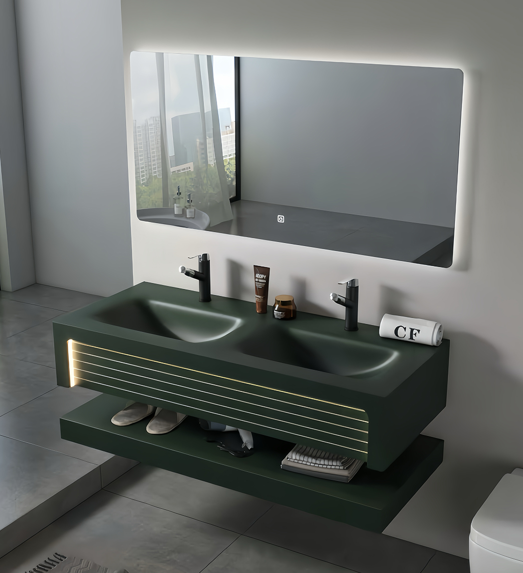 Modern Double Sink Bathroom Vanity Set