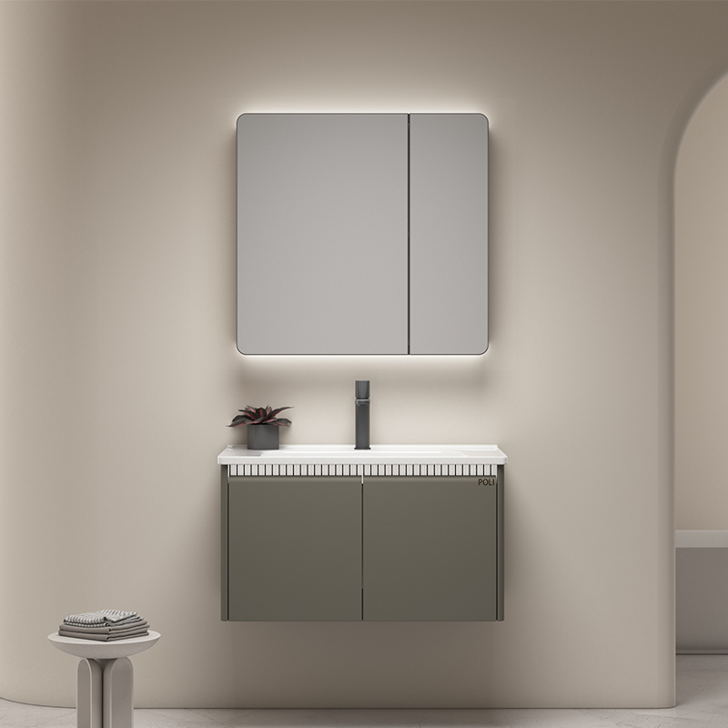 Modern Modern Stainless Steel Bathroom Cabinet with LED Light Mirror