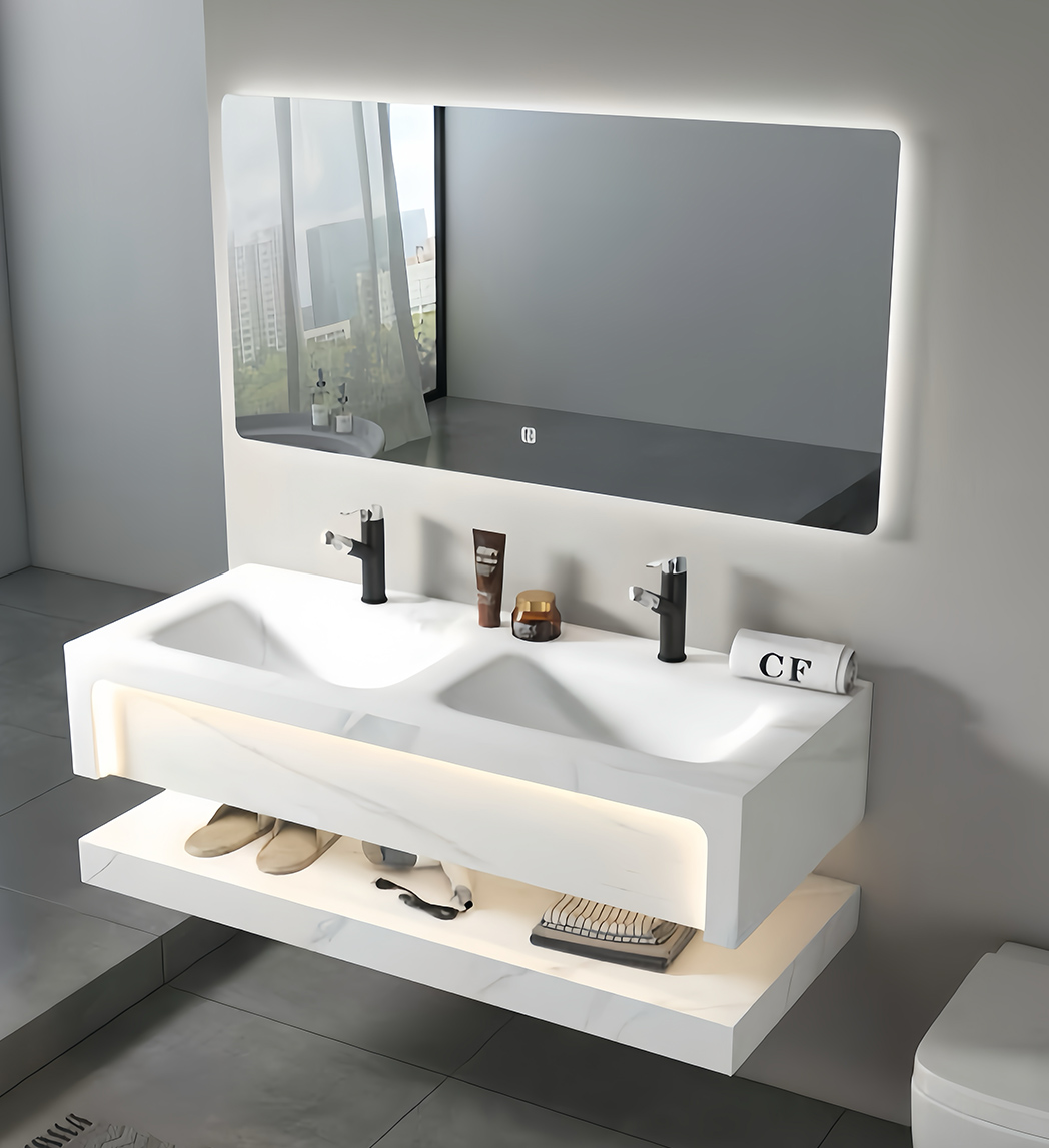 Modern Double Sink Bathroom Vanity Set